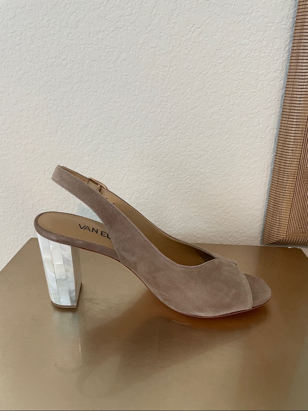 Vaneli peep toe sling back pump